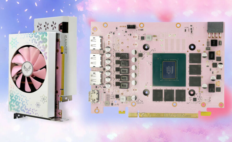 Zephyr GeForce RTX 3060 Ti получила розовую печатную плату