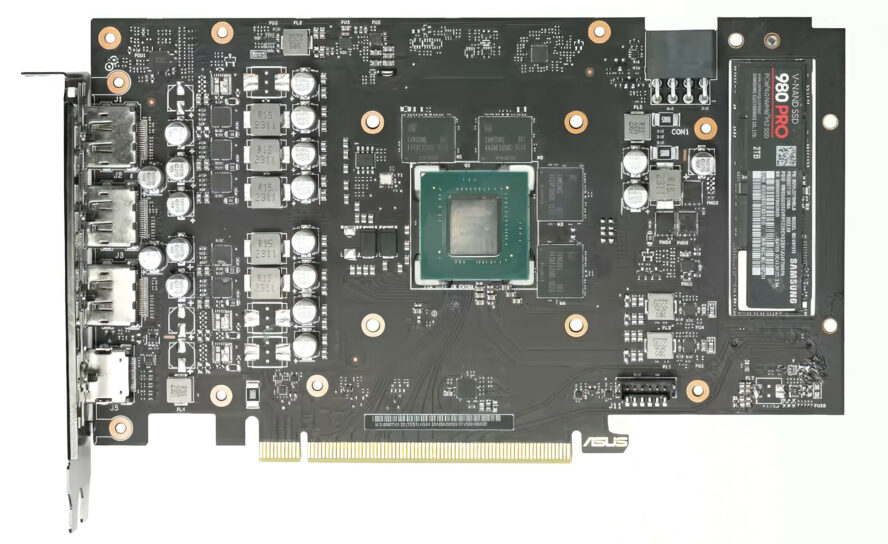 ASUS разработала видеокарту GeForce RTX 4060 Ti со слотом для твердотельных накопителей M.2