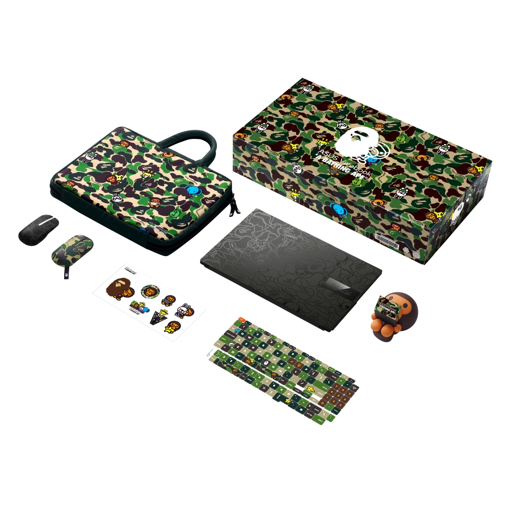 Vivobook S 15 OLED BAPE Edition_Green Camo Bundle with Black Laptop_ black laptops and green camo bundle