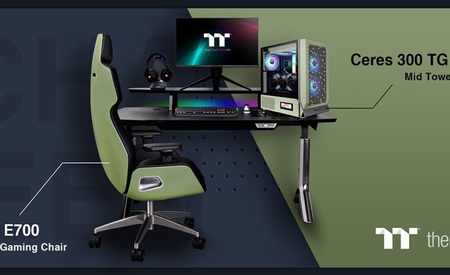Thermaltake представляет линейку Matcha Green: корпус Ceres 300 TG ARGB Mid Tower и игровое кресло ARGENT E700 из натуральной кожи