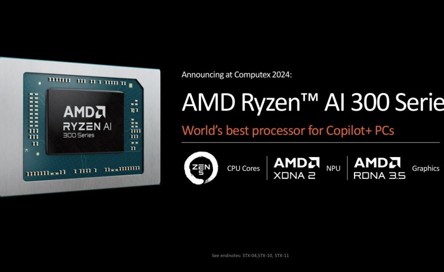 Представлены мобильные процессоры Ryzen AI 300 Series