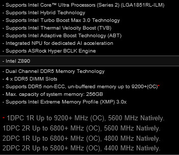 Чипсет Intel Z890 и ЦП "Arrow Lake"предложат скорость DDR5 более 9000 МТ/с