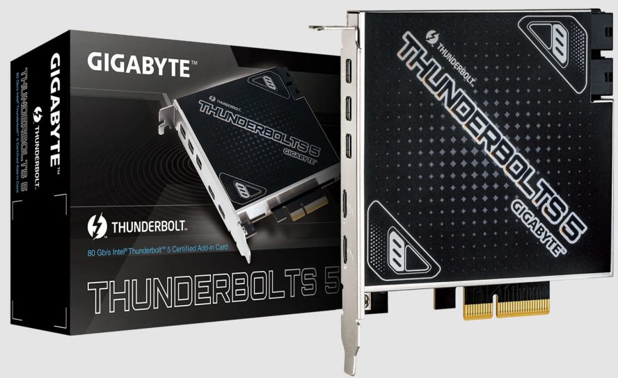 Gigabyte выпускает дополнительную плату Thunderbolt 5 с интерфейсом PCIe 4.0