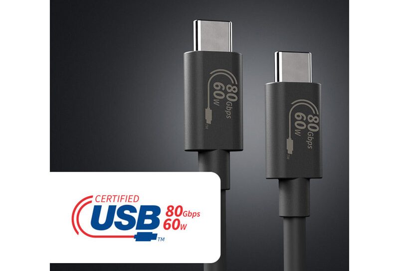 Кабели USB4 2.0, способные передавать данные со скоростью 80 Гбит/с и обеспечивать мощность 60 Вт и 240 Вт, получили сертификацию