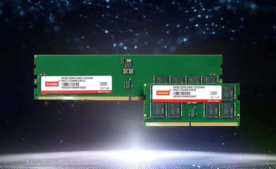 Innodisk представляет модули памяти DDR5 6400 64GB CUDIMM и CSODIMM