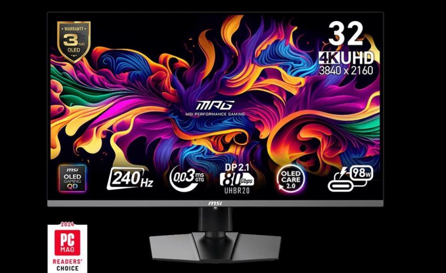 MSI представила игровой QD-OLED монитор MPG 322URX с разрешением 4K и частотой 240 Гц