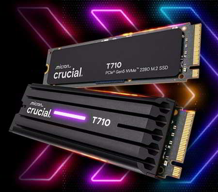 Crucial T710: один из самых быстрых потребительских SSD на рынке с интерфейсом PCIe 5.0
