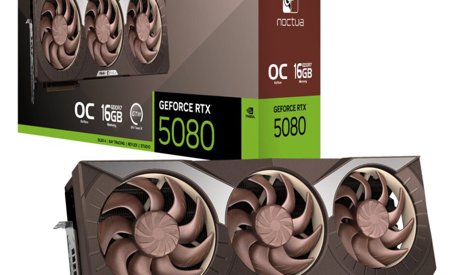 Бесшумный «зверь»: ASUS и Noctua представили новую видеокарту RTX 5080 с тремя 120-мм вентиляторами