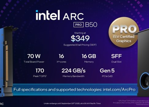 Intel представляет Arc «Battlemage» Pro B50: компактный ускоритель для рабочих станций
