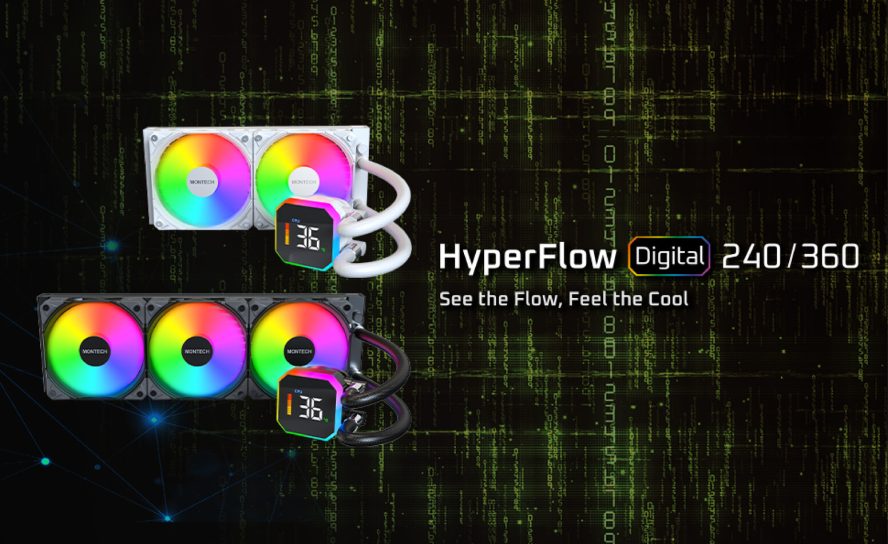 MONTECH HyperFlow Digital: СЖО с дисплеем и новые мощные вентиляторы E28