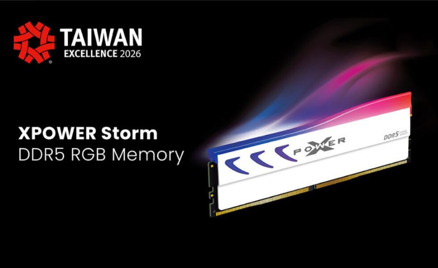 XPOWER Storm DDR5 RGB UDIMM удостоена премии Taiwan Excellence 2026 за дизайн и производительность