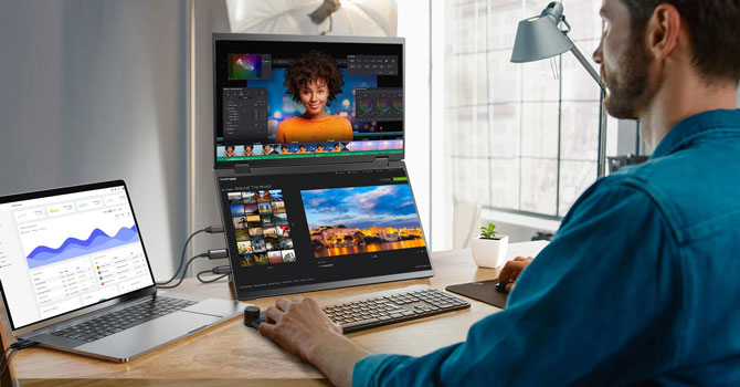 Два экрана в одном: UPERFECT выводит мобильную продуктивность на новый уровень с сенсорным стеком Delta Pro Touch