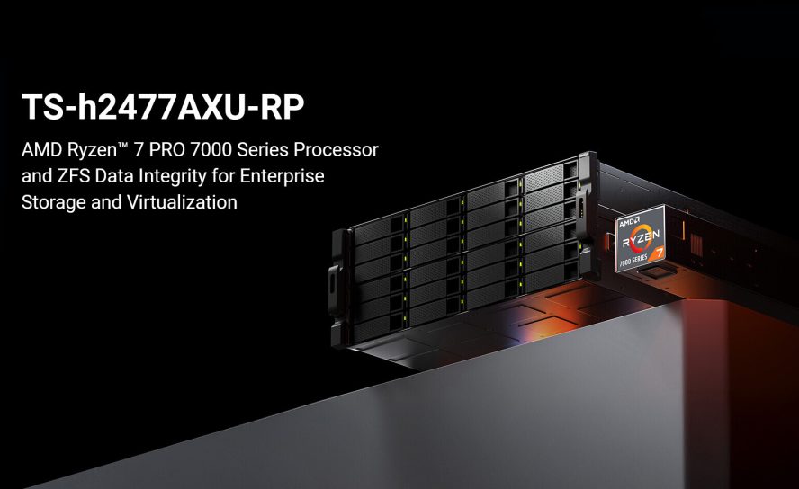 QNAP представила корпоративный ZFS NAS: 24 отсека, AMD Ryzen 7 PRO и готовность к ИИ