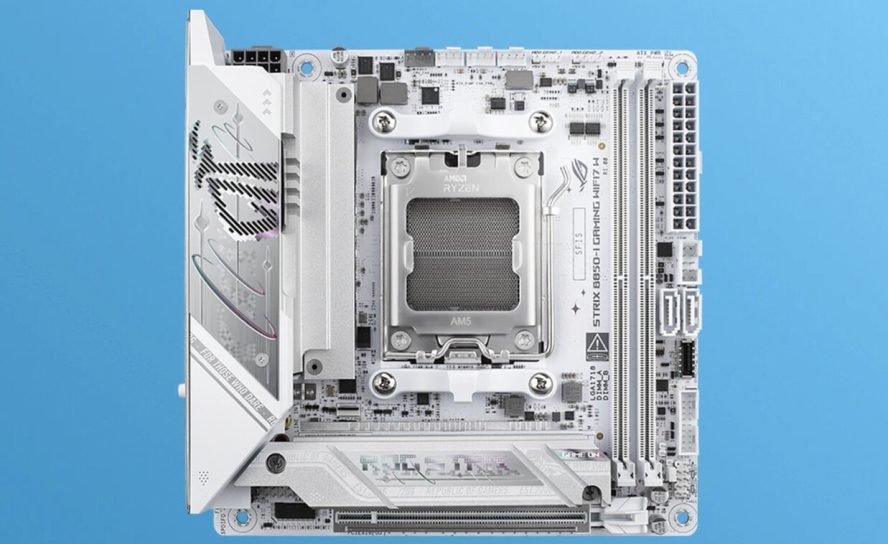 ASUS готовит белую версию материнской платы ROG STRIX B850-I Gaming: первая утечка раскрывает дизайн новинки