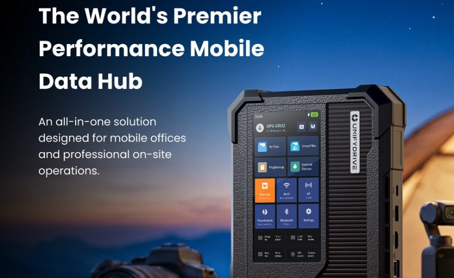 UnifyDrive представила UP6 — мобильный NAS с сенсорным экраном, ИИ и встроенным ИБП
