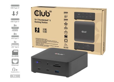 Club 3D представила мощную док-станцию Thunderbolt 5 и новый KVM-переключатель