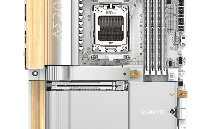 GIGABYTE представила X870E AERO X3D WOOD — первую «деревянную» материнскую плату класса премиум с топовым оснащением
