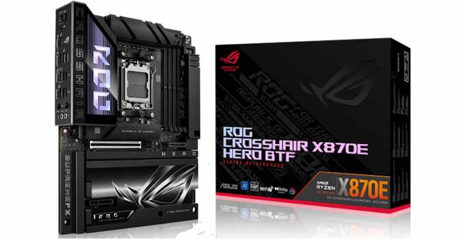 ASUS представила ROG Crosshair X870E Hero BTF — флагманскую плату с разъёмами на обратной стороне