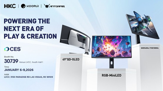 HKC на CES 2026: первые в мире RGB MiniLED, 5K-монитор для киберспорта и экраны с частотой до 1080 Гц