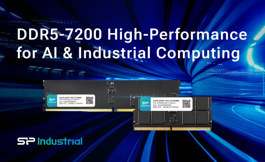 SP Industrial представила 64 ГБ DDR5-7200 модули памяти для промышленных и AI-платформ