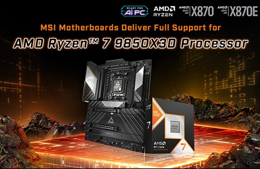 MSI подтвердила поддержку Ryzen 7 9850X3D и представила флагманскую плату MEG X870E UNIFY-X MAX