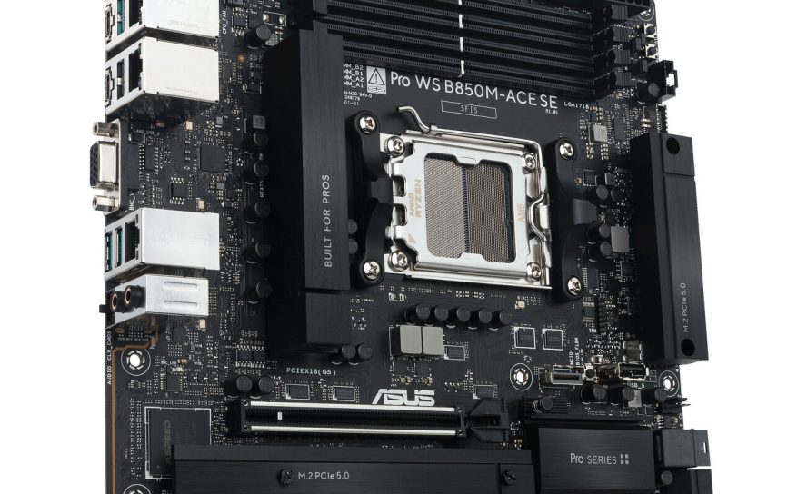 ASUS представила Pro WS B850M-ACE SE — компактную AM5-плату с серверным уклоном и поддержкой ECC DDR5