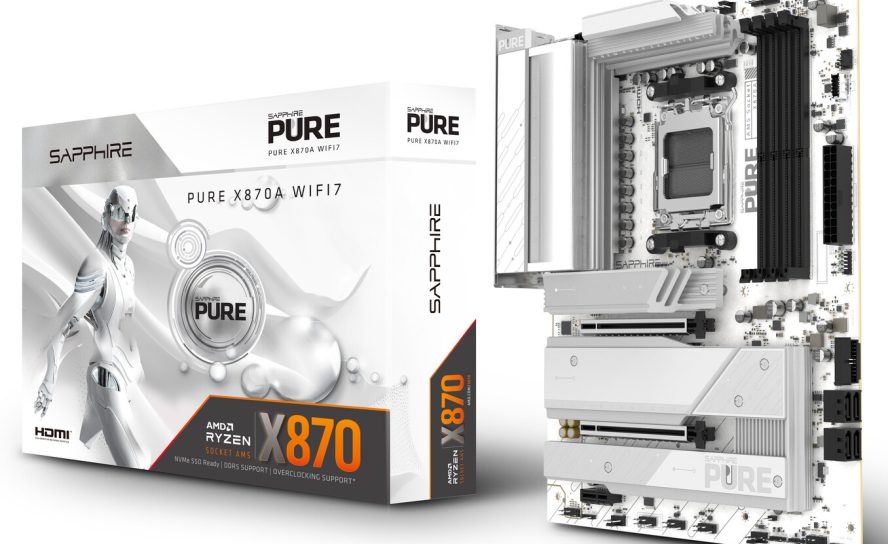 SAPPHIRE представила материнскую плату PURE X870A WIFI 7 в полностью белом дизайне
