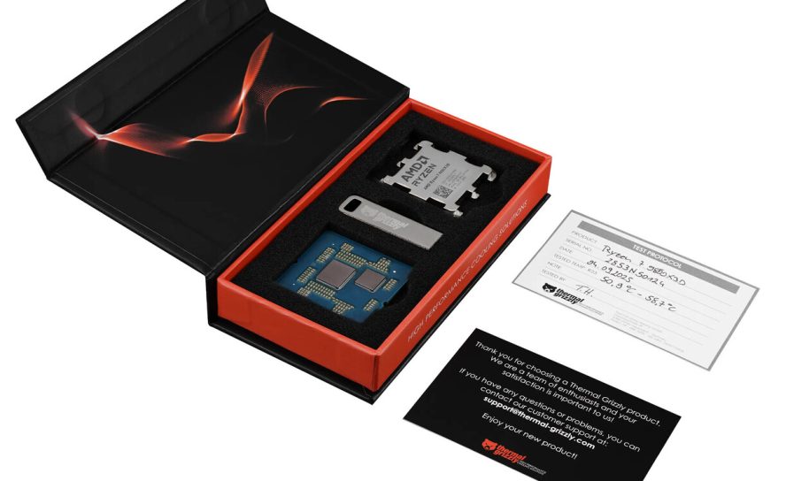 Thermal Grizzly начала продажи делидированных Ryzen 7 9850X3D с гарантией и снижением температур до 15 °C