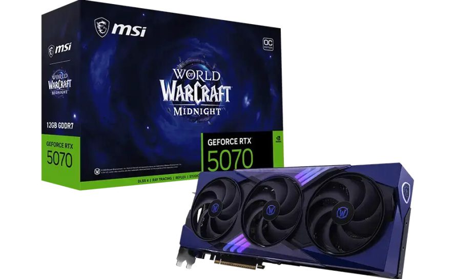 MSI выпустила лимитированные видеокарты GeForce RTX 5070 по мотивам World of Warcraft: Midnight