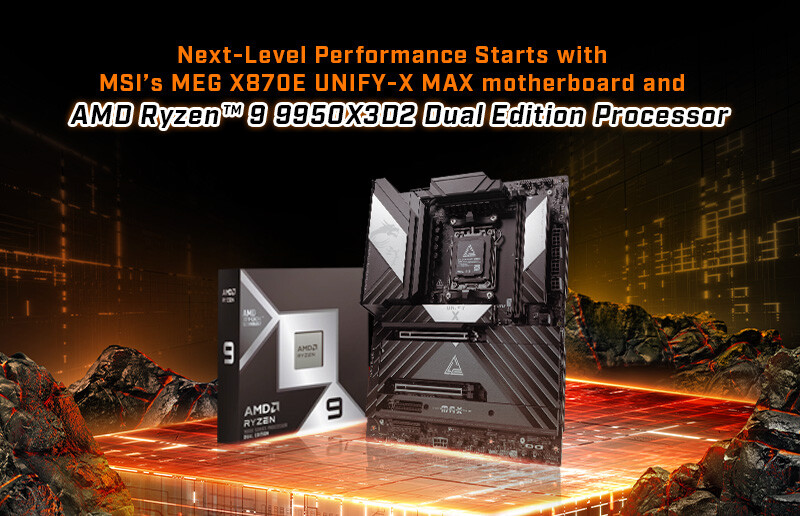 MSI готовит платформу под Ryzen 9 9950X3D2: новая плата MEG X870E UNIFY-X MAX и расширенная поддержка AM5