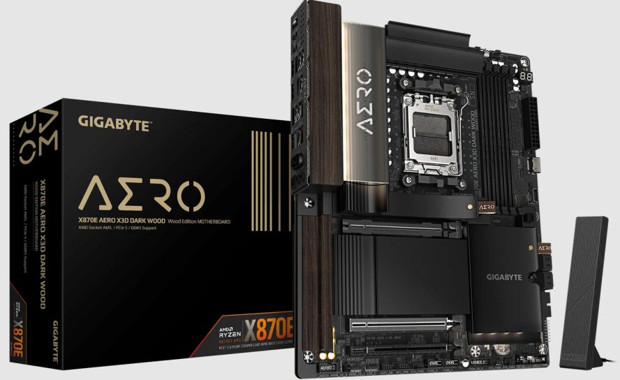 Материнская плата с «душой дерева»: Gigabyte представила X870E AERO X3D DARK WOOD