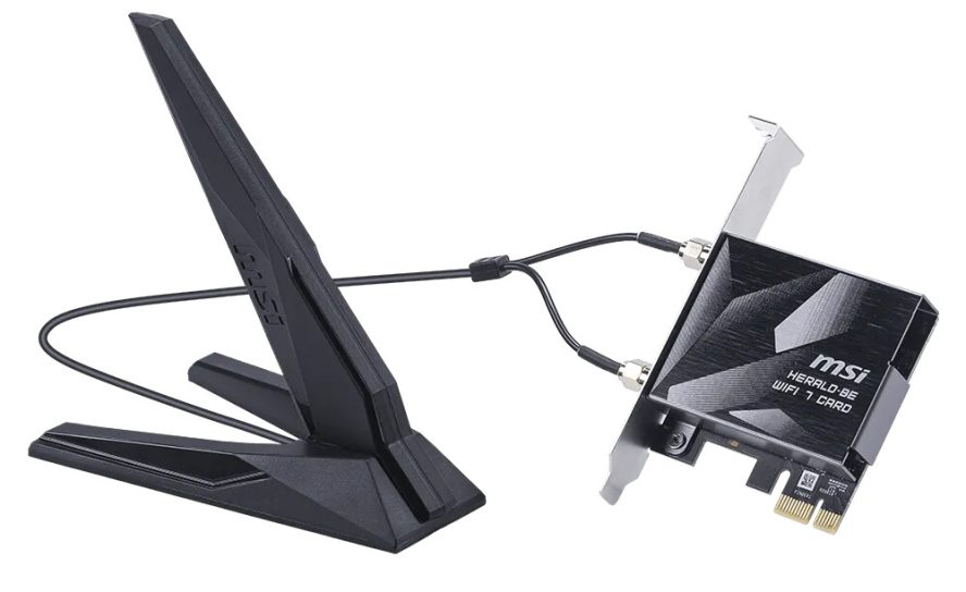 MSI представила сетевой адаптер Herald BE9400 с поддержкой Wi-Fi 7 и скоростью до 5,7 Гбит/с