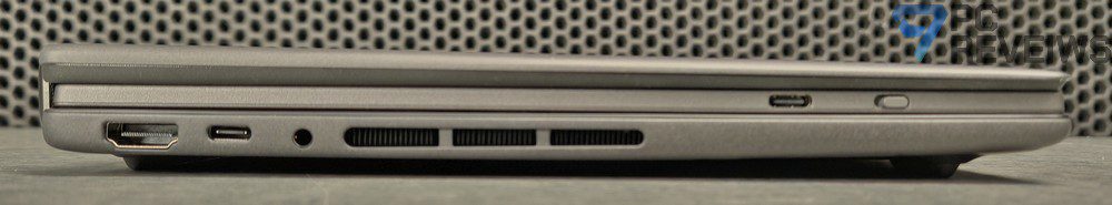Левая сторона корпуса ASUS Zenbook DUO с интерфейсами Thunderbolt 4 и USB Type-A.