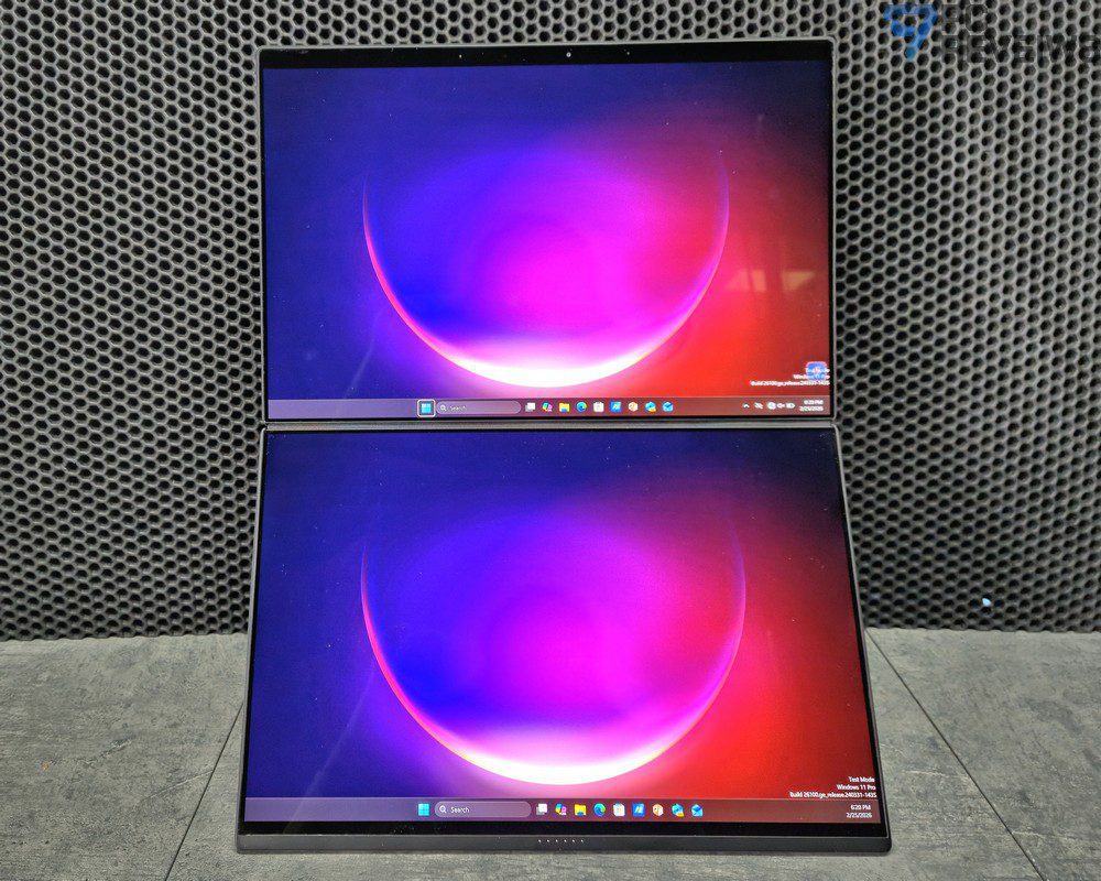 Два 14-дюймовых ASUS Lumina Pro OLED-дисплея с разрешением 3K и частотой 144 Гц.