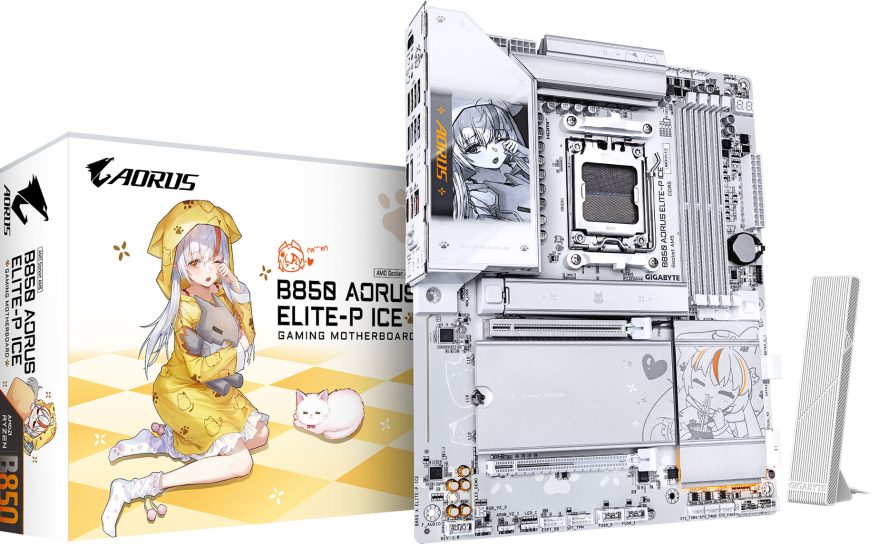 GIGABYTE представила аниме-материнскую плату B850 AORUS ELITE-P ICE с фигуркой ARI и поддержкой Ryzen 9000