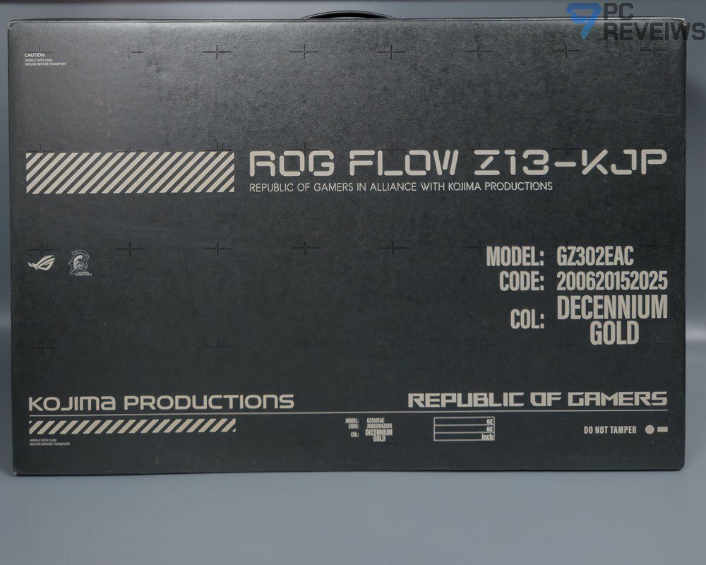 Фронтальная часть коробки ROG Flow Z13-KJP с фирменной символикой проекта Ludens
