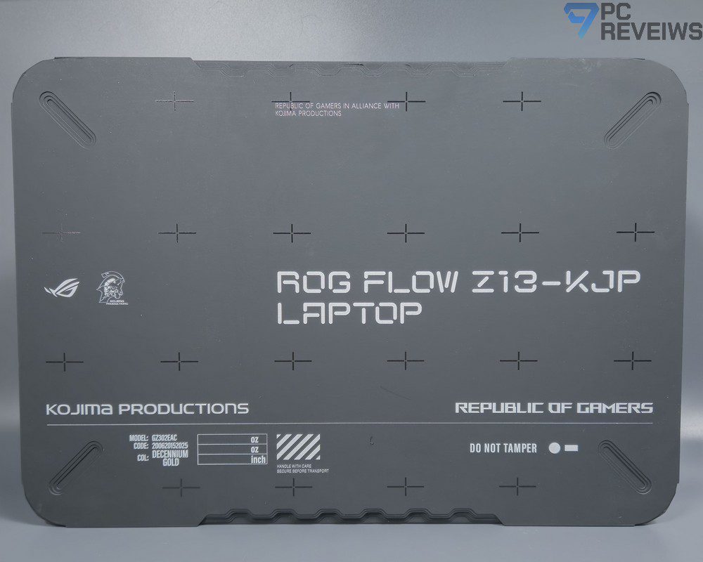 Упаковка игрового планшета ASUS ROG Flow Z13-KJP в эксклюзивном оформлении Kojima Productions