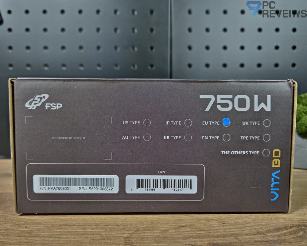 Информация о комплектной европейской сетевой вилке блока питания FSP VITA BD 750W