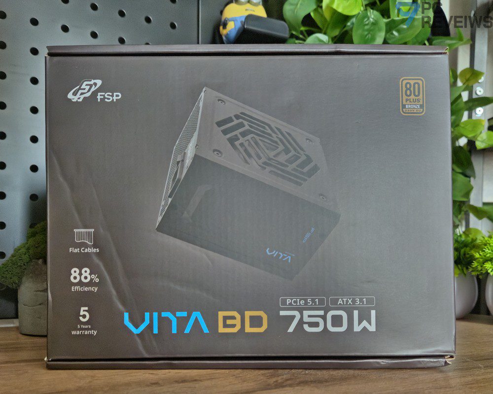 Лицевая сторона упаковки блока питания FSP VITA BD 750W