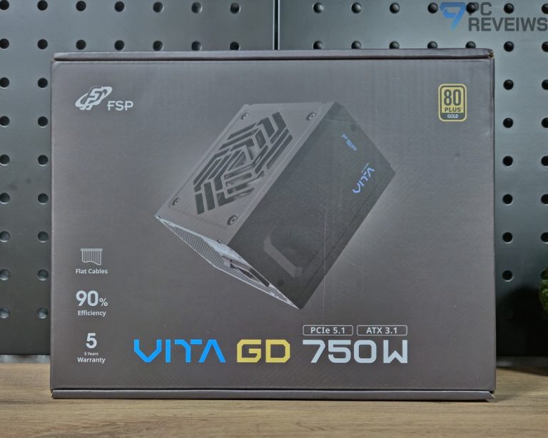 паковка блока питания FSP VITA GD 750W с обозначением ATX 3.1, PCIe 5.1 и 80 PLUS Gold