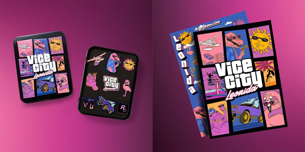 Коллекционный набор Rockstar Games GTA 6 Vice City Collection с атрибутикой