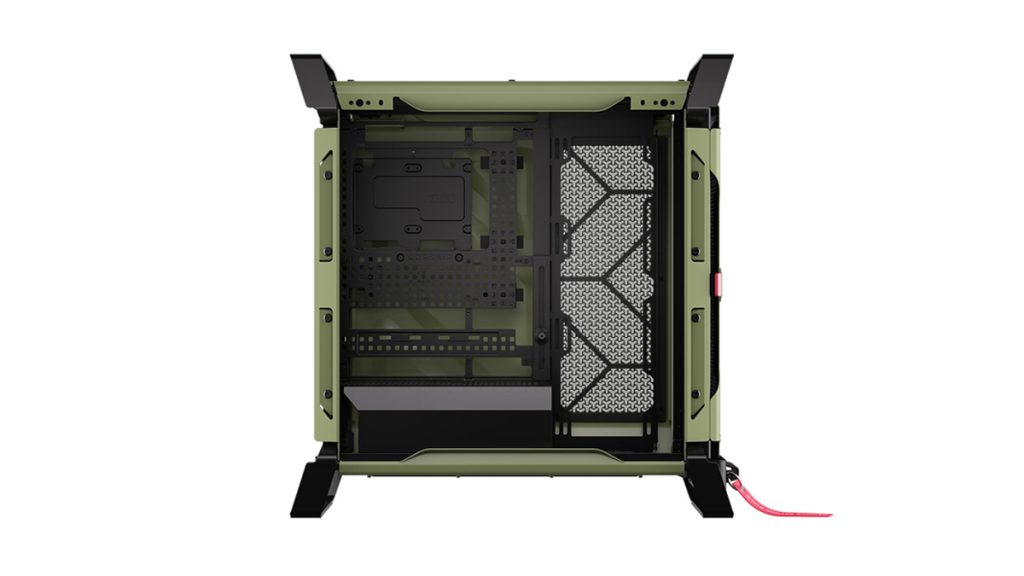 Оливково-зелёный корпус Corsair WARTHOG в военном стиле с перфорированной панелью
