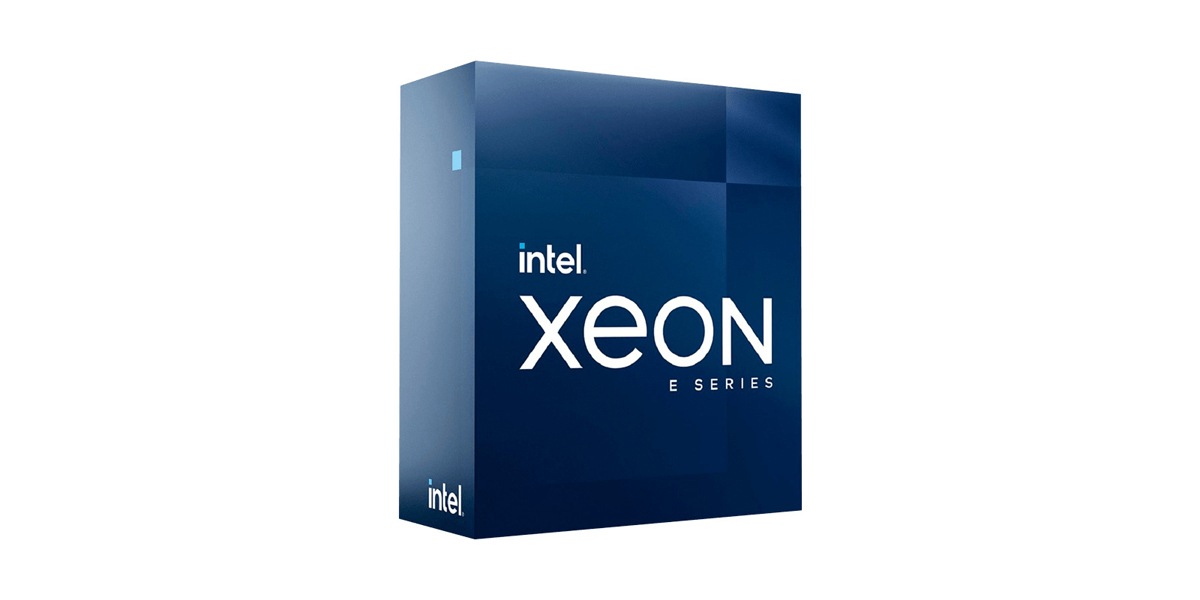 Синяя коробка процессора Intel Xeon E Series